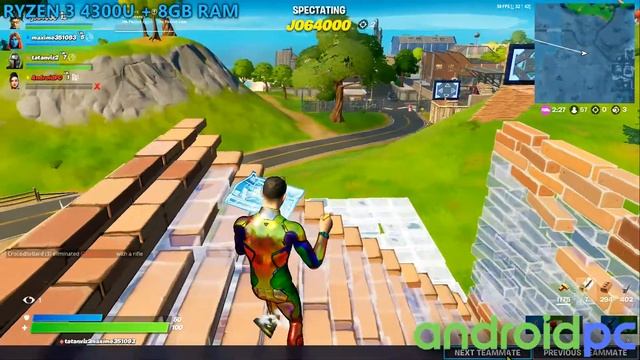 TEST FORNITE: Lenovo Ideapad 3 14 4300U + 8GB RAM смотреть онлайн