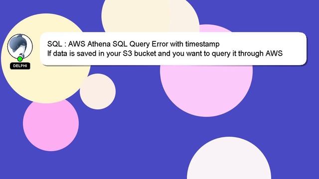 SQL : AWS Athena SQL Query Error with timestamp смотреть онлайн