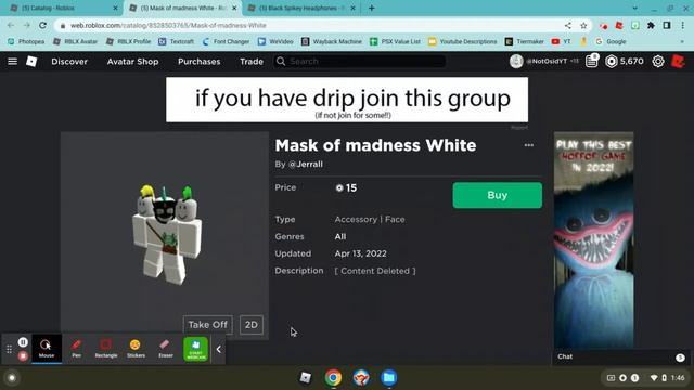 ROBLOX Mask of Madness and Black Spiky Headphones смотреть онлайн