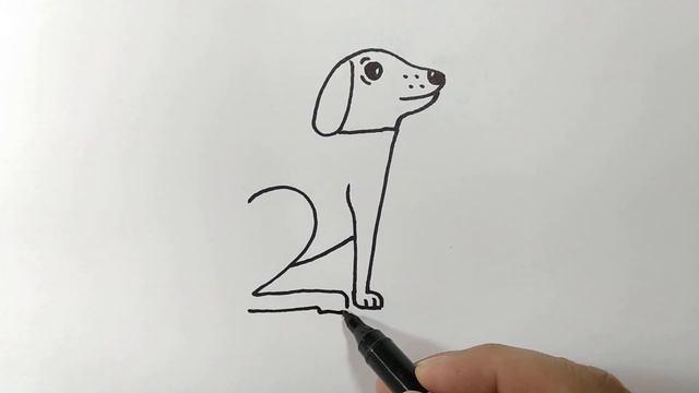 Рисуем собаку из числа 27 смотреть онлайн