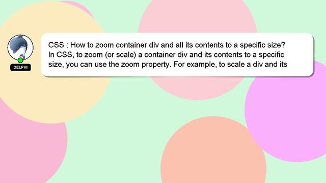 CSS : How to zoom container div and all its contents to a specific size? смотреть онлайн