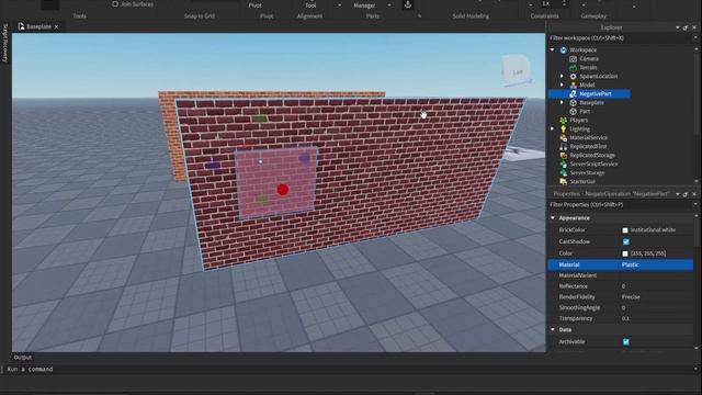 Как делать дырки в стенах Roblox Studio смотреть онлайн