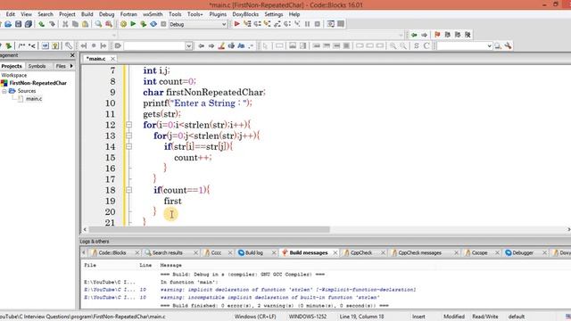 C Interview Questions tutorial #22 - Find the First Non Repeated Character in String || Codenemy смотреть онлайн