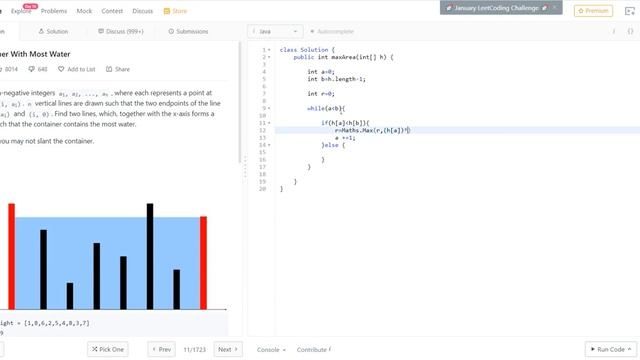 Container With Most Water | Data structure | Leetcode | Java смотреть онлайн