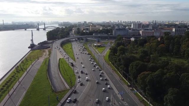 Санкт-Петербург - гостиница "Москва" и мост "Александра Невского" смотреть онлайн