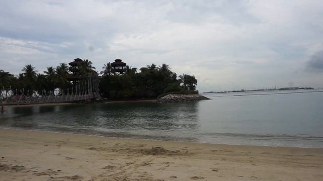 Сингапур. Остров Сентоса, пляж Палаван. смотреть онлайн