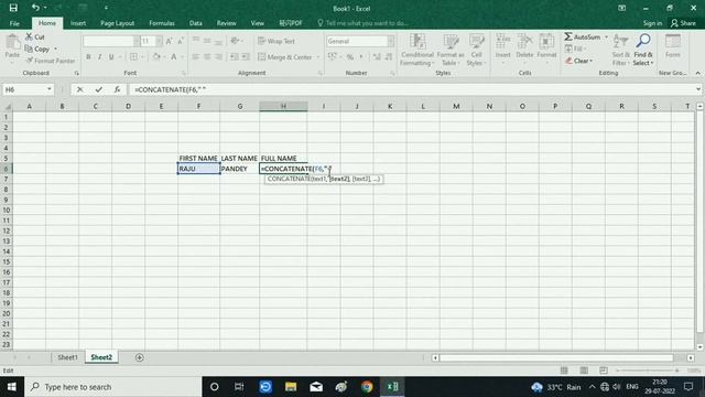 How to join two cell in Excel? Excel concatenate function using. #excel #exceltutorial смотреть онлайн