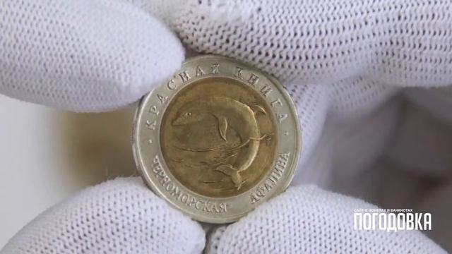 "Черноморская афалина" 50 рублей 1993 "Красная книга" - 50 roubles 1993 "Common bottlenose dolphin смотреть онлайн
