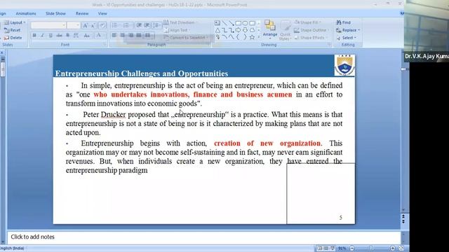 Entrepreneurship Challange And Opportunities by V K Ajay Kumar смотреть онлайн