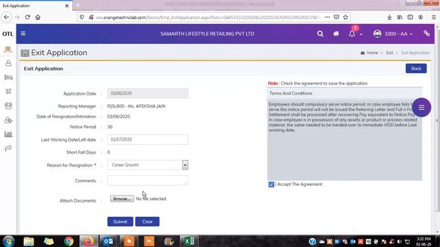RESIGN APPLICATION PROCESS_HRMS смотреть онлайн