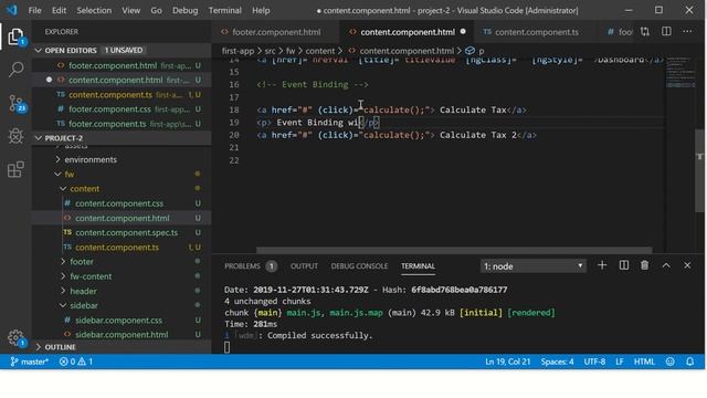 Angular Tutorial For Beginners - Angular Event Binding | Angular Data Binding Tutorial смотреть онлайн
