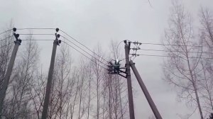 Дуга  на разъединителе 10 кВ