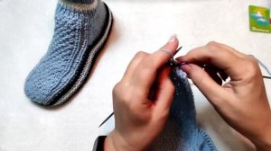 ‼️42-43 размер. Вяжем мужчинам?  МК ➡️ На двух спицах без шва на подошве❄️