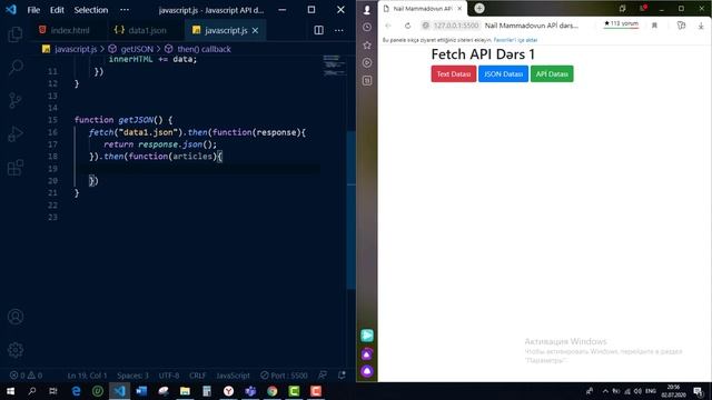 API Dərsləri | Fetch API - JSON Datası смотреть онлайн