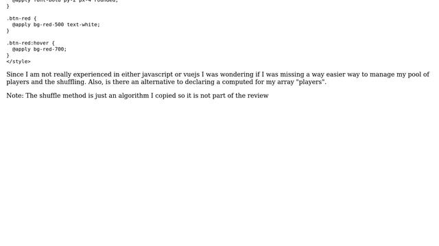 Code Review: Team Scrambler VueJs