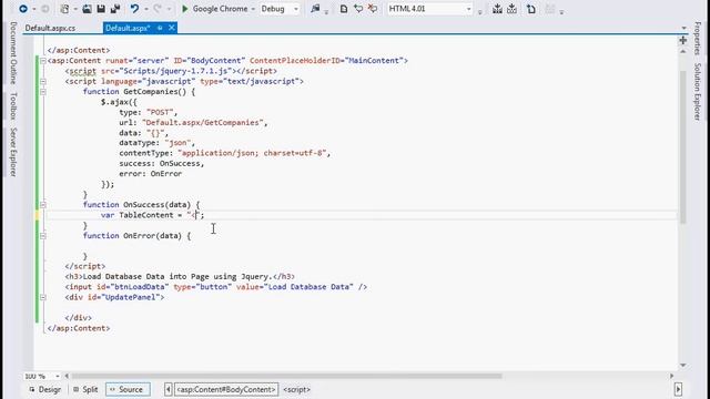Fetch & Show Sql Server database data in ASP NET Page Using Ajax Jquery смотреть онлайн