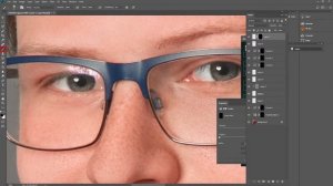 Урок 18. Убираем блики на очках. Пример 3