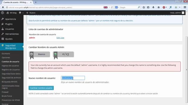 All In One WP Security & Firewall: Seguridad del usuario administrador смотреть онлайн