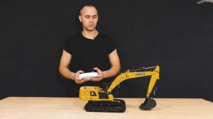 Радиоуправляемый экскаватор HUI NA TOYS HNK336GC. Огромный металлический экскаватор на гидравлике.