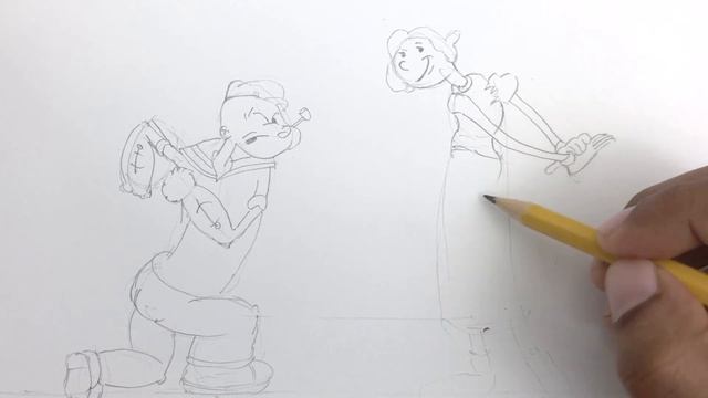 LEARN TO DRAW POPEYE & OLIVE | Sketch # 8 смотреть онлайн