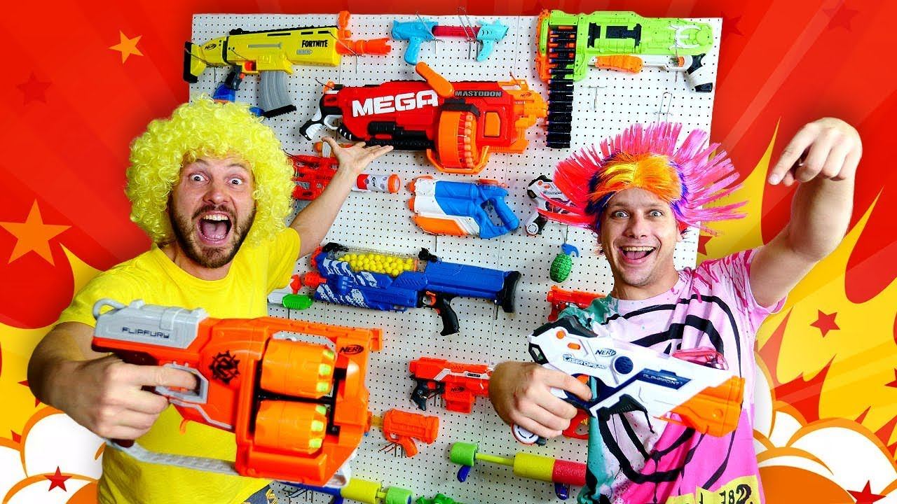 All Nerf Shotguns! A Shelf For Nerf Guns - Nerf Fortnite, Nerf Super Soaker, & Nerf Modulus