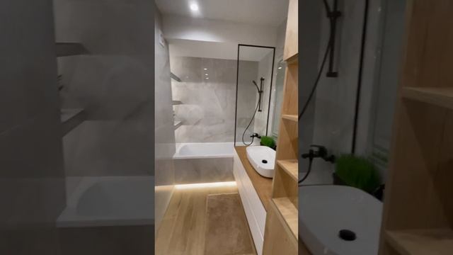 Современная ванная комната. Мрамор и дерево. Тренды в дизайне ванной комнаты смотреть онлайн