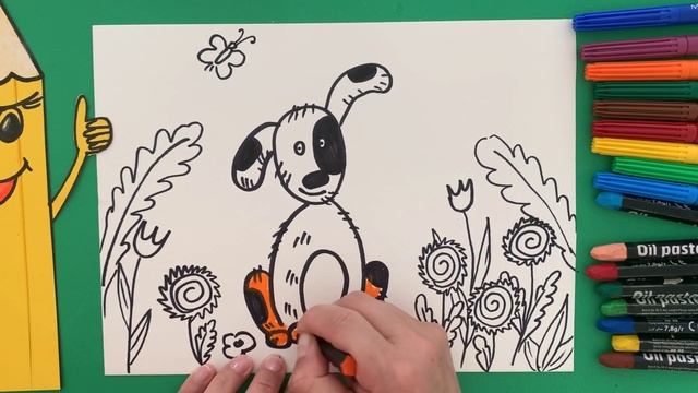 Любимый щенок. Видеоурок Как нарисовать Щенка. Уроки рисования для детей от 4 лет. смотреть онлайн
