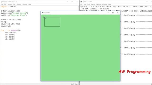 How to make RUSSIAN FLAG | Using Python Graphics | How to change title & background of turtle смотреть онлайн