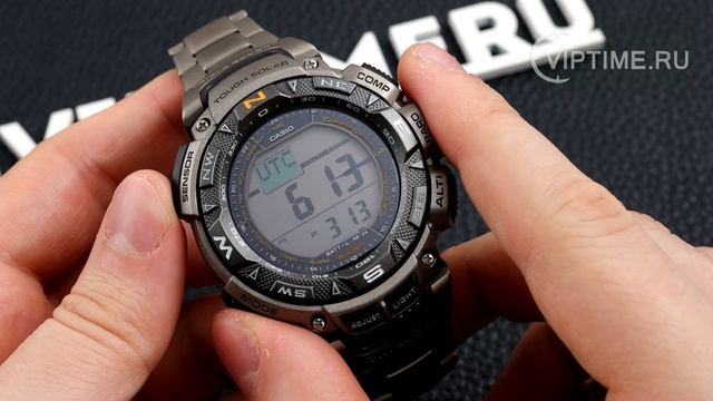 Обзор наручных часов Casio Pro Trek PRG-240T-7E с тройным датчиком смотреть онлайн