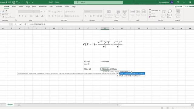 Poisson Probabilities in Excel смотреть онлайн
