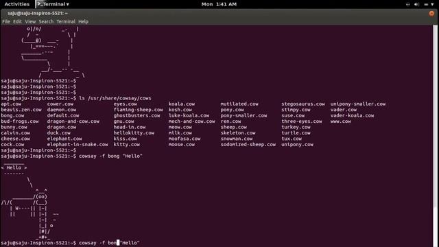 Linux Terminal cowsay Funny Tool Commands Ubuntu Fedora смотреть онлайн