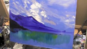 Мастер-класс по живописи маслом №51 - Горы у воды. Как рисовать маслом. Урок рисования Игорь Сахаро