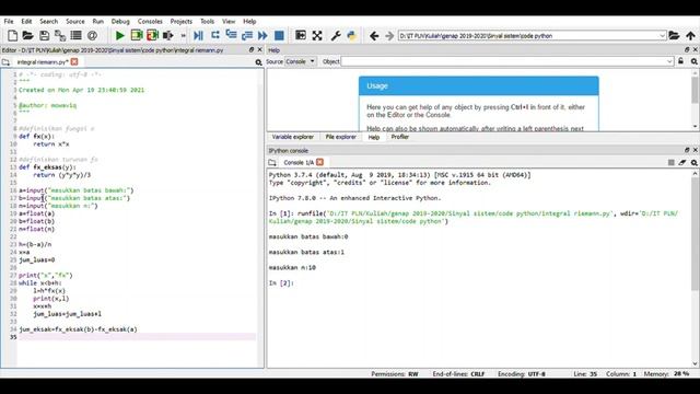 metode integral riemann | Program Python смотреть онлайн