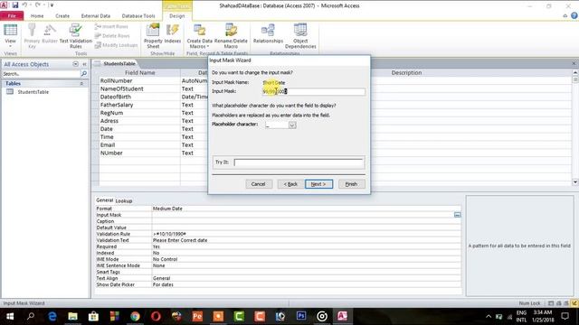 Microsoft Access 2010 Basic Field Properties In Urdu/hindi With Examples Of Student Project