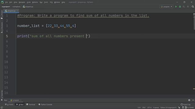 Sum Of All Numbers In List | Solutions For Python 100 Exercises | Program36 | CodingFacts смотреть онлайн