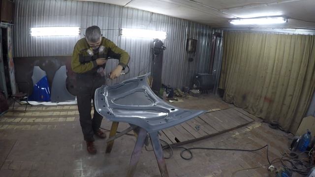 подготовка под покраску- внутренней стороны капота (DAEWOO Matiz) смотреть онлайн