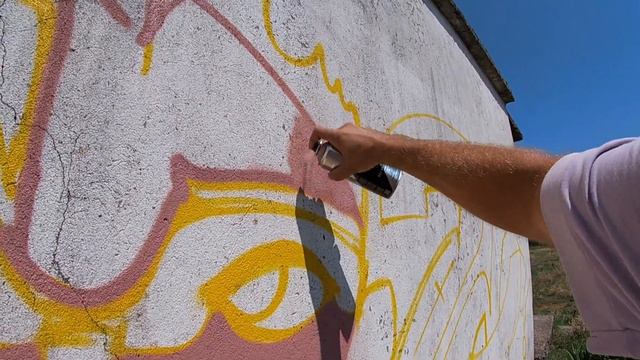 Рисую под палящим солнцем / Заброшенная деревушка / Граффити 6ом6инг речной лайн контроль.