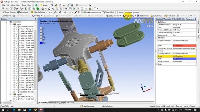 Rigid Body Dynamics on 4 Blades Rotor Mechanism of Chopper in Ansys Workbench смотреть онлайн