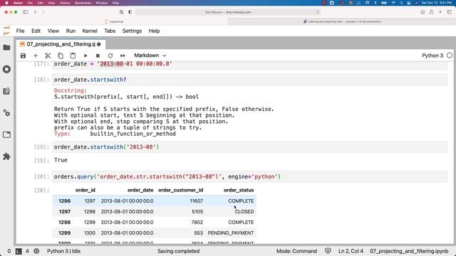 Mastering Python - Overview of Pandas Libraries - 07 Projecting and Filtering смотреть онлайн