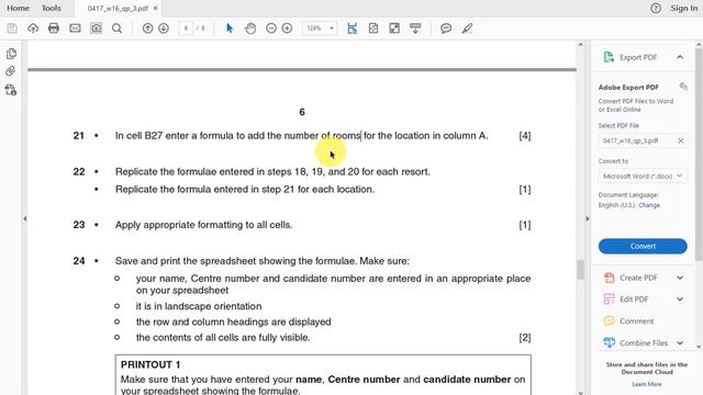 IGCSE ICT October November 2016 Paper 3 Data Analysis Excel Part 2 смотреть онлайн