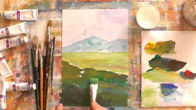 Живопись акрилом. Зеленый цвет. Часть 1. Acrylic painting. How to use green. Part 1. смотреть онлайн
