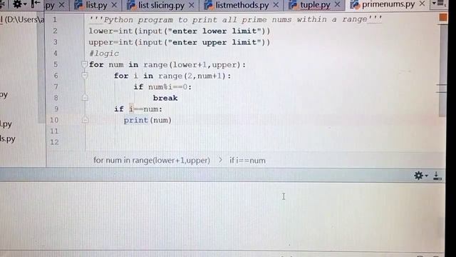 Python Program to Print all Prime Numbers in an interval in Hindi | Python tutorial for beginners смотреть онлайн