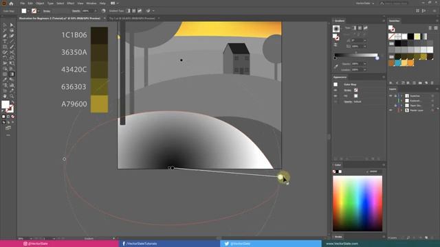 Sunset Vector Illustration Tutorial for Beginners | Adobe Illustrator Tutorial смотреть онлайн