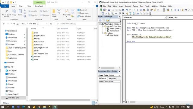 VBA - Move Excel File with File System Object (FSO-Microsoft Runtime) [Created by - Himanshu Sachan смотреть онлайн
