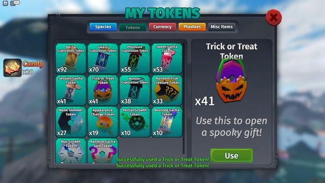 OPENING 100 TRICK OR TREATS TOKENS!!! Halloween Event - Creatures of Sonaria смотреть онлайн