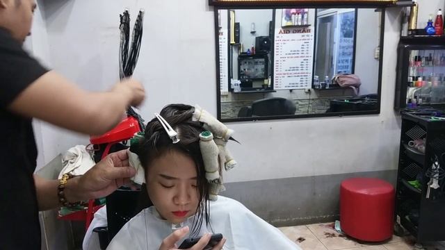 How to digital perm wavy hair. Cách uốn sóng nước bằng máy. смотреть онлайн