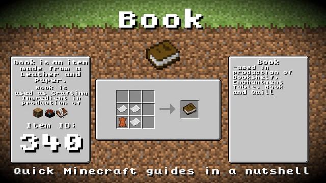 Minecraft - Book! Recipe, Item ID, Information! *Up to date!* смотреть онлайн