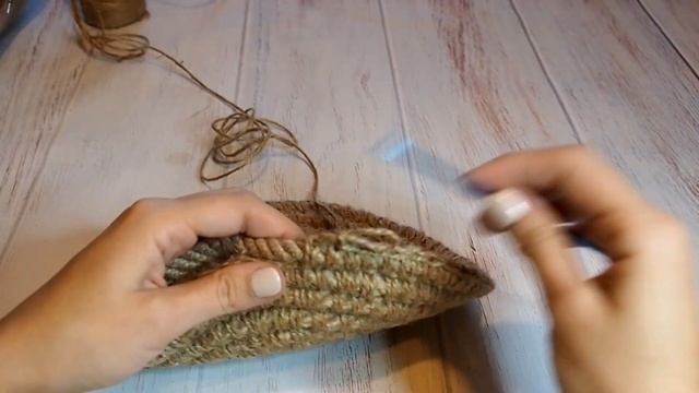 Джутовая корзинка крючком смотреть онлайн