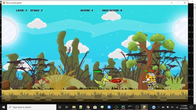 My Projects - Game development using Python - DINO Vs ROBOTS смотреть онлайн
