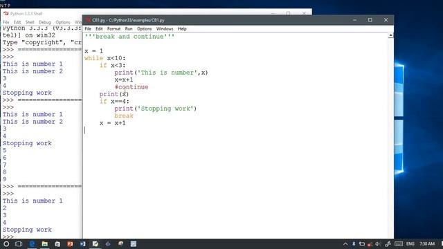 Python break & continue statements and programme to find largest positive number смотреть онлайн